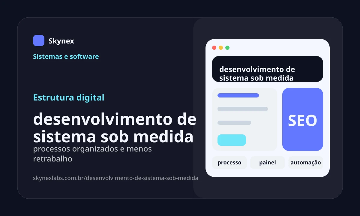 Estrutura digital para desenvolvimento de sistema sob medida desenvolvimento de sistema sob medida - Estrutura digital