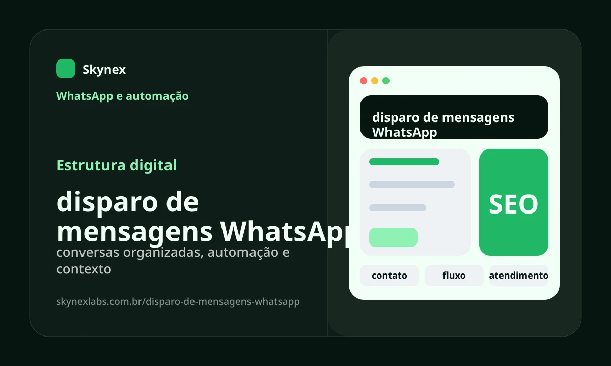 disparo de mensagens WhatsApp - Estrutura digital