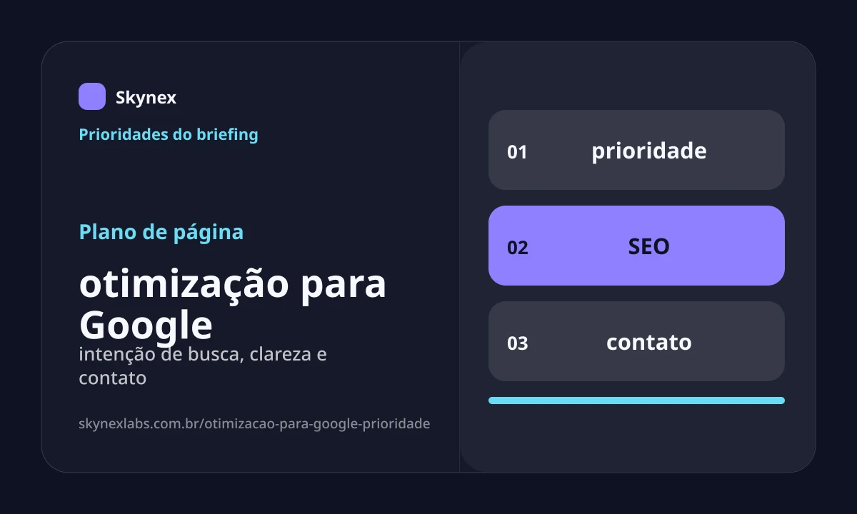 Planejamento estratégico para otimização para Google otimização para Google - Planejamento estratégico
