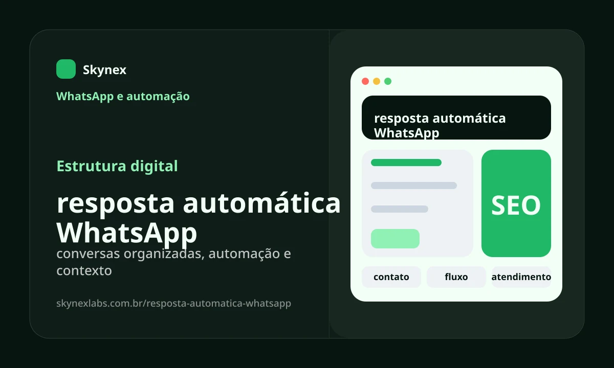 Estrutura digital para resposta automática WhatsApp resposta automática WhatsApp - Estrutura digital