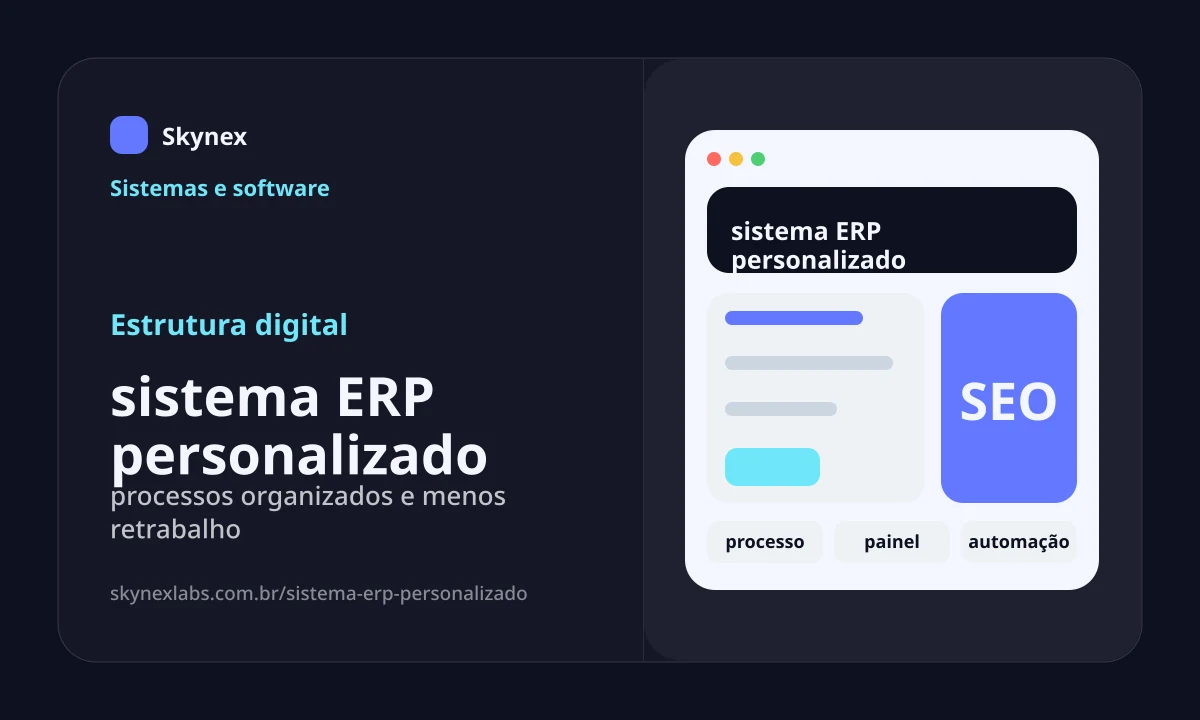 Estrutura digital para sistema ERP personalizado sistema ERP personalizado - Estrutura digital