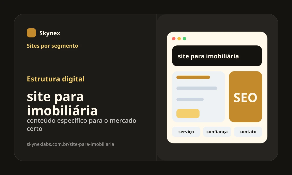 site para imobiliária - Estrutura digital